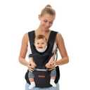 KANGTONG Baby Carrier with Hip Seat  6-in-1 Detachable Ergonomic Infant to Toddler Carrier, 745 lbs, Full Breathable Mesh, M-Position Seat, All Seasons, Fits Waists to 47.6 in, Black