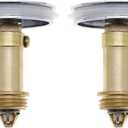 Create idea 2pcs Bathroom Sink Drain Plug Stopper 38mm Basin Pop Up Click Clack Plug with Brass Slotted Bolt Spring for Bath Vanity Sink Bathtub Kitchen