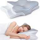 Ultra Pain Relief Cooling Pillow for Neck Support, Adjustable Cervical Pillow Cozy Sleeping, Odorless Ergonomic Contour Memory Foam Pillows, Orthopedic Bed Pillow for Side Back Stomach Sleeper