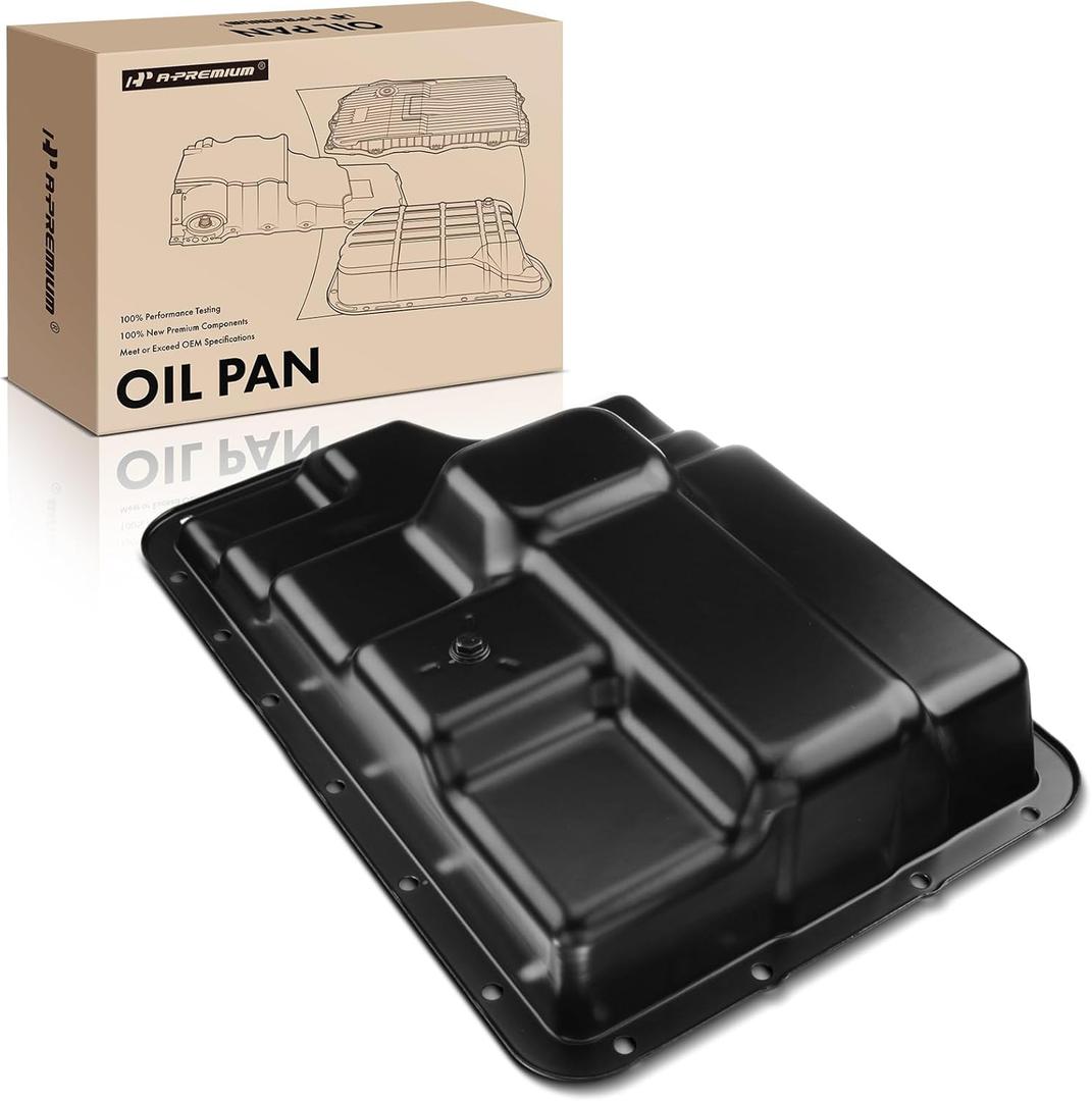 A-Premium Transmission Oil Pan with Drain Plug Compatible with 5R110W 5 Speed Transmission & Ford F-250/350/450/550 Super Duty E-350 Super Duty E-450 Super Duty Excursion