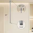 Brushed Nickel 26 Inches Ceiling Mount Round Shower Arm With Flange Straight Extender Extension Pipe Replacement Rain Shower Head Straight For Fixed