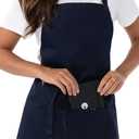 Chef Works Unisex Three Pocket Apron, Navy Blue