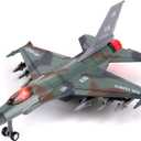Diecast Fighter Jet Toy Military Falcon Replica Model - 1:400 Scale Airplane Pullback Metal Alloy Aircraft Vehicle with Flashing Lights and Sound