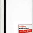 2 x Staples Heavy-Duty 2-Inch D-Ring Binder, Black – Large Capacity 3-Ring Binder for School & Office Use