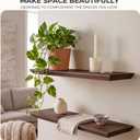Floating Shelves for Wall -Solid Pine Wood Wall Shelf - Bathroom Shelves -Wall Shelves for Bedroom Living Room - Floating Shelf for Wall Mounted Shelves (Dark Walnut, 16 Inch)