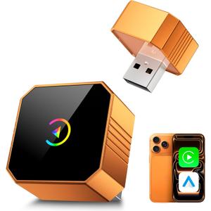 2026 Mini Wireless CarPlay Adapter, Wired to Wireless CarPlay & Android Auto Dongle, Plug and Play, Stable Zero Latency, Compatible for iPhone iOS 10+ & Android 11+