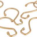 Bath Bliss 12 Pack S-Hook Shower Curtain Rings | Bathroom | Metal S Shaped Hooks | Easy Glide | Easy to Install | Hang Mugs, Pans, Towels | Satin Gold
