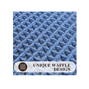Pauwer Bathroom Rugs Sets 1  Piece, Waffle Bath Mat Set for Bathroom Floor, Non Slip Bath Rugs, Soft Absorbent Rugs for Bath Room Floor, Machine Washable Shower Rug Tub, Shower, Blue 18*48