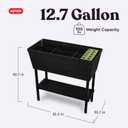 Keter Urban Bloomer 12.7 Gallon Raised Garden Bed and Outdoor Herb Garden Planter with Self Watering Gauge and Drainage Plug, Dark Grey