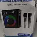 Karaoke Machine, Portable Bluetooth Karaoke Speaker with 2 Wireless Microphones, PA System for Adults Kids with LED Lights & Echo Adjustment, Supports TWS/TF/USB/AUX for Home Party (T03-2 MICS)