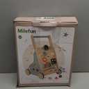 Adjustable Wooden Baby Walker  Montessori Push Toy for 1 Year Old with Rocket-Themed Activity Center, Sit-to-Stand Walker Gift for Boys and Girls