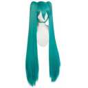 Soyusunny Long Double Clip Ponytails Hatsune Miku Cosplay Wig Costume for Women Girls (Green)
