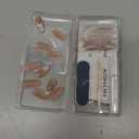 BTArtbox Press On Nails Almond - Medium Cat Eye French Tip Nails with Glue for Daily Nail Art, Fake Nail Extensions In 15 Sizes - 30 Nail Kit, Liquid Radiance