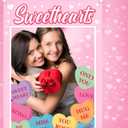 Gueevin Valentine's Day Conversation Hearts Photo Props Frame 75" x 40" Large Pastel Candy Heart Conversation Photo Props for Valentines Sweet Day Wedding Anniversary Bridal Shower Party Supplies