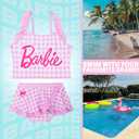 Barbie Girls Swimsuit Set 9-10Yrs, Two Piece Bikini Set, Adjustable Strap Bathing Suits Swimwear, Swimming Gifts for Girls (Pink)