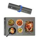 Petolly Warming Mat for Food–Rapid Full Surface Heating with 8 Heating Temp & 6 H Adjustable,15mm Spacers, Portable Food Warmer mat for Countertop, Ideal for Gatherings, Parties,(Grey) X Large