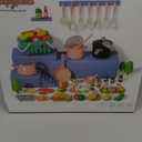 130Pcs Kitchen Playset, Toddler Pretend Cooking Play Pots, Pans, Utensils Cookware, Daily Food Fruit Veges, Shopping Storage Basket, Dessert, Prop Money, Learning Gift for Child (Pink)