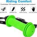 2 x Kids Bike Grips - 105mm Bicycle Handlebar Grips with Mushroom Pattern for Bikes, Balance Bikes,Kick Scooters (Green)