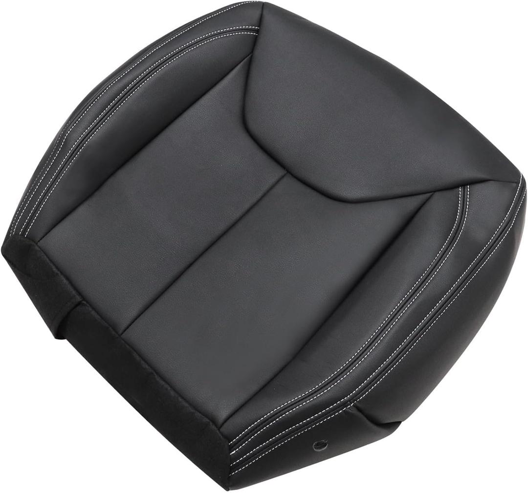 Priprilod Black Leather Driver Side Bottom Replacement Seat Cover Compatible with Jeep Wrangler Rubicon 2013 2014 2015 2016 2017