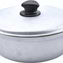 IMUSA 2.6 Quart Traditional Natural Made in Colombia Caldero with Lid for Cooking and Serving, Silver (2.6 Qt)