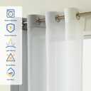 Ombre Sheer Curtains for Living Room Bedroom, Grommet Top Gradient Semi Sheer Light Filtering Home Decor Window Drapes, Set of 2 Panels, Grey, 52x63 Inch