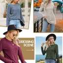 Buauty Womens Long Sleeve Shirt Tunics Tops for Fall Winter Spring, Lightweight Tunic Crew Neck Dressy Sweaters for 2025 (Medium, C02-caramel)