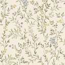 VEELIKE Retro Floral Peel and Stick Wallpaper Vintage Delicate Sprigs & Flower Wallpaper for Girls Bedroom Nursery 17.7''x354'' Removable Self Adhesive Botanical Floral Wall Paper for Living Room