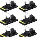 Qualirey 6 Pcs Plastic Mouse Rat Traps House Indoor Quick Effective Safe for Warehouse Garden Kitchen 3.86 x 1.81 x 2.17 Inch (Black,Yellow)
