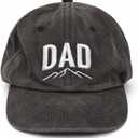 Dad Hat for Men, Washed Cotton Baseball Cap with Brown Leather Patch, Adjustable (Brown)