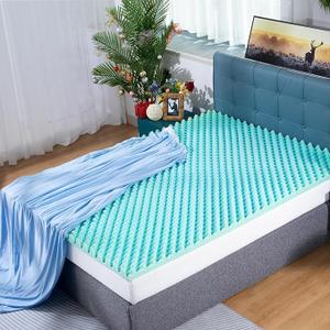 Memory Foam Mattress Topper 2 Inch Egg Crate Twin, Purple Supportive Gel Foam Bed Topper in a Box for Pressure Relief CertiPUR-US Certified, Twin Siz