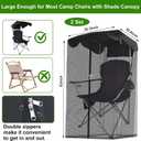 2PCS Mosquito Net Cover for Canopy Chair, 63"H Bug Barrier Mosquitos Mesh Tent Black Chair Mosquito Netting with Zipper 35"X32" Waterproof Roof for Fishing Camping Chairs Outdoors, Chair Not Included