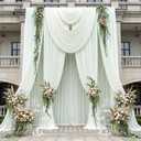 50ft x 20ft Ivory Ceiling Drapes Curtains 10-Pack for Wedding Party