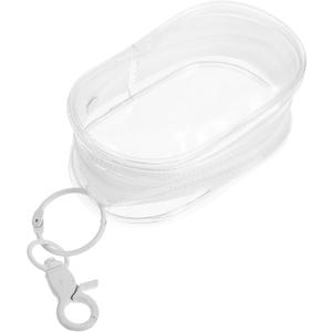 FOMIYES Travel Pouch with Lobster Clasp Portable Zipper Organizer for Hair Ties Earphones and Data Cables Waterproof PVC Storage Bag for Travel Essentials White