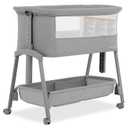 Dream On Me Calypso Portable Bassinet with Wheels, Adjustable Height Bedside Sleeper, Foldable Baby Bassinet with Breathable Mesh Sides, Foam Mattress, Easy Mobility & Travel-Friendly Design - Grey