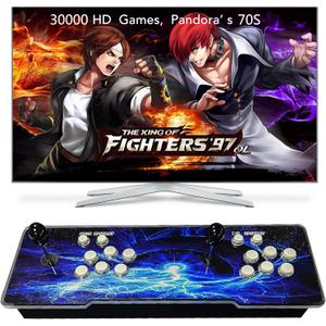 [32000 in 1 78S Pandora Box Arcade Game Console Compatible PC & Projector & TV,3D Games 1-4 Players Double Joystick Favorite List Game Category Save/Search/Hide/Pause/Delete Games.(Blue)