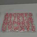 uxcell 52pcs Rhinestone Iron on Letter Patches, A-Z Self Adhesive Glittery Rhinestone Alphabet Letter Sticker Appliques for DIY Jackets Hats Clothes Backpack, Red