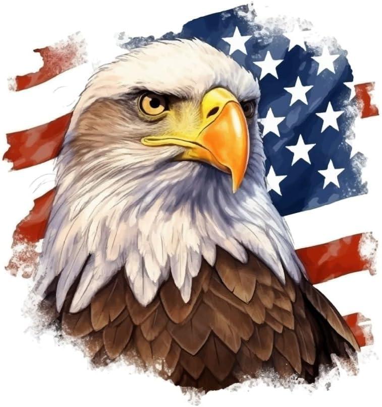 2Pack American Flag Eagle Bumper Vinyl Decal 4.72"x5.12", Patriotic Sticker for Car, Truck, SUV, Window, Laptop - Waterproof & Durable Car Decal Sticker |#AZ103