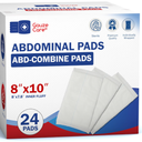 GauzeCare Sterile Abdominal ABD Combine Pads| 24Pack, 8x10 Inches| Extra Absorbent & Thick, Individually Wrapped Wound Dressing, First Aid Pads| SurgicalGrade, Nonstick for Heavy Leakage, Post Op