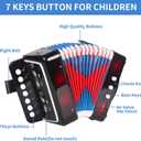 Horse Kids Accordion, 10 Keys Button Control Kid Accordions Musical Instruments for Child Children Toddlers Beginners Accordian Lightweight 7 key 3 Bass Mini Acorden Toy Acordeones Para Mios Black