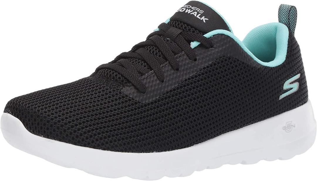 Skechers Women's Go Walk Joy Upturn Shoe (8, Black/Aqua)