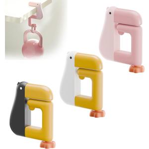 2 x Portable Duck Shaped Detachable Non-Slip Folding Table Hook – No-Drill Purse Hanger & Bag Clamp for School/Office Desk Storage & Organization