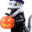 Jenaai Skeleton Inflatable Dinosaur Halloween Costume Kids Blow up Outfit for Boys Inflatable Dinosaur Halloween Pumpkin Costume Full Body Party Trick or Treat Activity Dress Cosplay