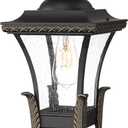 Emliviar 20.5 Inch Farmhouse Outdoor Pendant Light for Porch, Outdoor Hanging Lamp for Patio Waterproof with Seeded Glass, Adjustable Height, XE291HM BG (Medium)