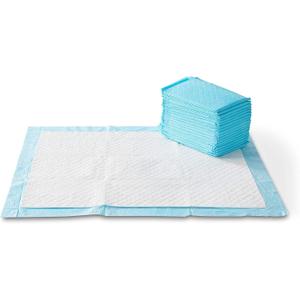 Amazon Basics X-Large Heavy Duty Absorbent Puppy Potty Pads, Leak-Proof, Quick-Dry, Super Absorbent Gel Technology for Dog Training, 28 x 34 Inches, Blue & White, Pack of 50