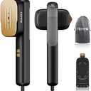 FEPPO Travel Steamer for Clothes, 110-240V Dual Voltage Portable Steamer & Iron 2 in 1, Fast Heat Up, 1100W Powerful Garment Steamer, Large Ceramic Heat Panel for Home & Global & Europe Traveling