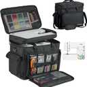 PENGDA 2 Layer Sewing Machine Case with Adjustable Shoulder Strap Sewing Machine Carrying Case Universal Tote Bag for Sewing Machine and Sewing Accessories Storage Black