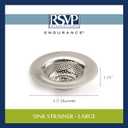 RSVP International Endurance Stainless Steel Large Sink Strainer, 4.5" | Traps Food Scraps | Polished Finish with Precision Pierced Holes | Dishwasher Safe