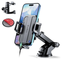 Upgraded 3-in-1 Car Phone Holder Mount [Powerful Suction] Phone Mount for Car Dashboard Air Vent Windshield,for All iPhone Android Phone (Black)