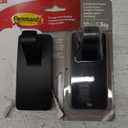 Command 10 lb Matte Black Curtain Rod Hooks, 2 Hooks and 4 Command Strips, No Drilling Christmas Decorations, Use with Rod Diameters 0.5-0.75"