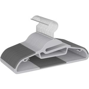 BAGAIL Plastic Hangers 50 Pack with Non-Slip Design,0.2 Inches Thick, 360Swivel Hook Space Saving Organizer for Bedroom Closet,Shirts,Pants(Grey- S Shaped)
